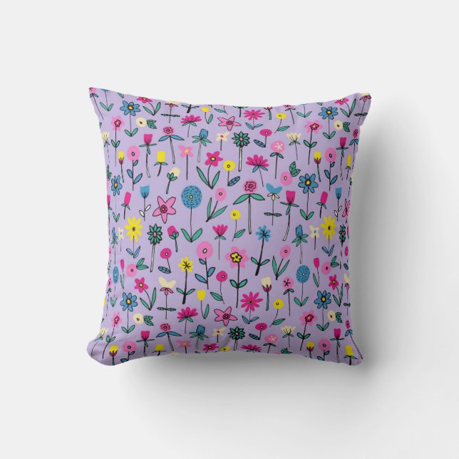 Almohada de jardín de flores de lila (Anverso)