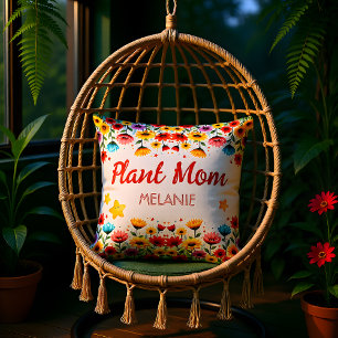 Almohada de jardín de flores silvestres para mamá