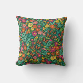 Almohada de jardín de margaritas abstractas con ma