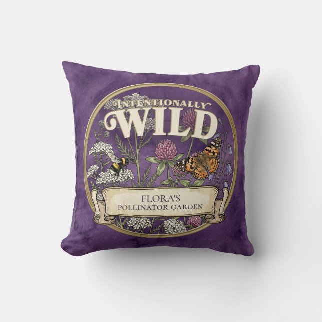 Almohada de jardín de polinizadores silvestres púr (Anverso)