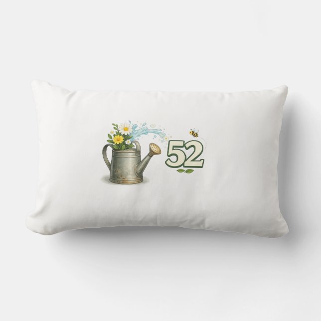 Almohada de jardín para cumpleaños número 52 amant (Anverso)
