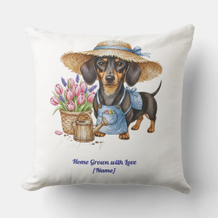 Almohada de jardín personalizada para Dachshund