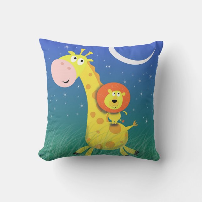 Almohada de jirafa y león para la habitación de lo (Anverso)