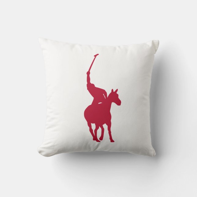 Almohada de jugador de polo rojo (Anverso)