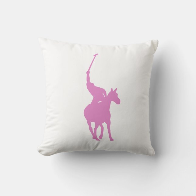 Almohada de jugador de polo rosa (Anverso)
