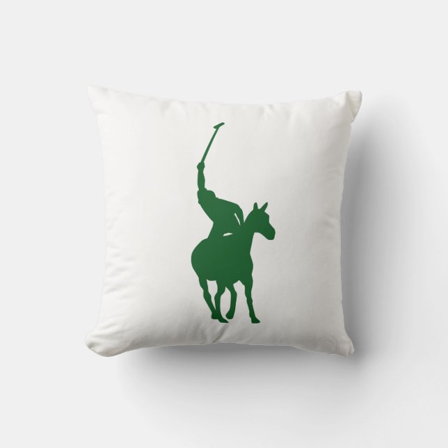 Almohada de jugador de polo verde (Anverso)