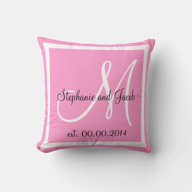 almohada de keepsake Boda rosa (Anverso)