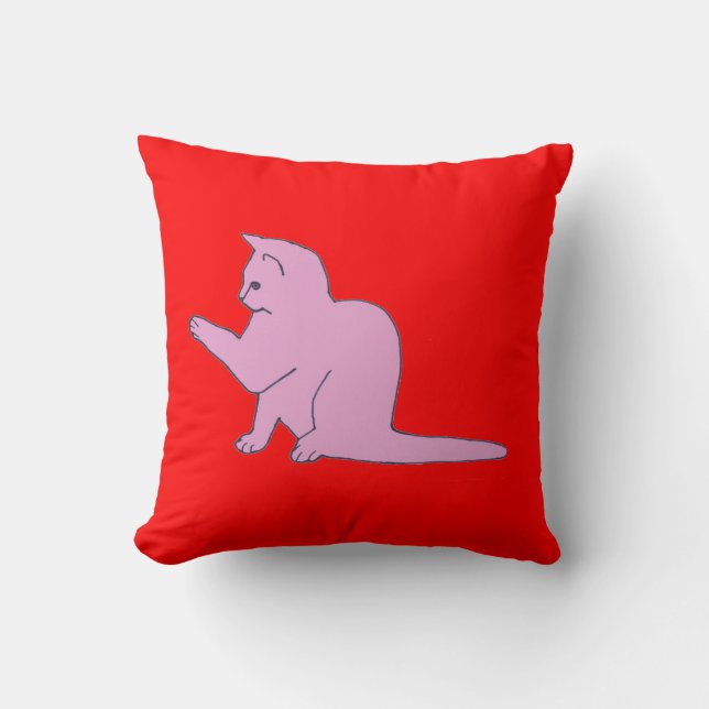 almohada de Kitts rosados y rojos (Anverso)