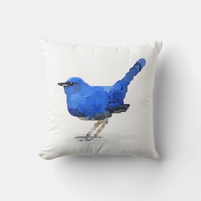 Almohada de la acuarela del Bluebird (Anverso)