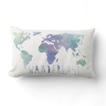 Almohada de la acuarela del Wanderlust
