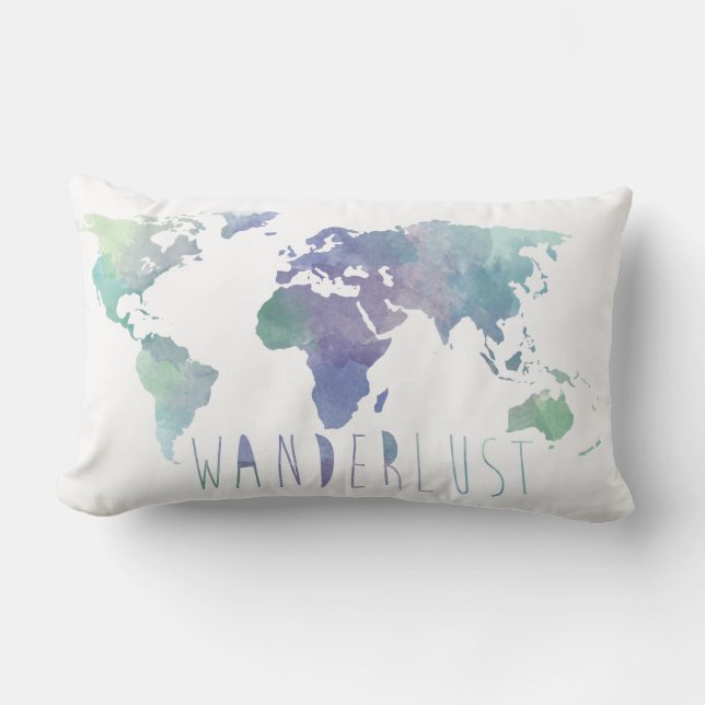 Almohada de la acuarela del Wanderlust (Anverso)