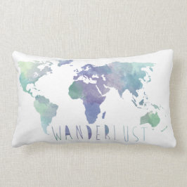 Almohada de la acuarela del Wanderlust
