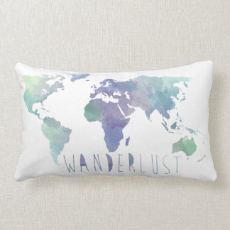 Almohada de la acuarela del Wanderlust