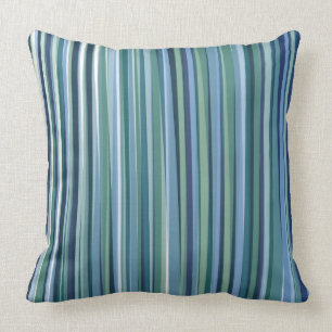 Almohada de la almohada de la raya verde y azul