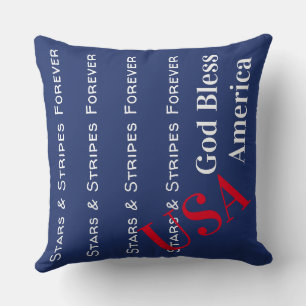 Almohada de la Bandera Americana Estrellas y Franj