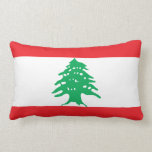 almohada de la bandera del Líbano<br><div class="desc">Pilar de lumbar lanza bandera de la República Libanesa,  bandera roja y blanca con un cedro verde en el medio</div>