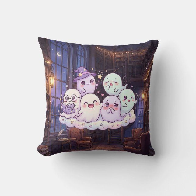 Almohada de la Biblioteca de Fantasmas Lindos (Anverso)