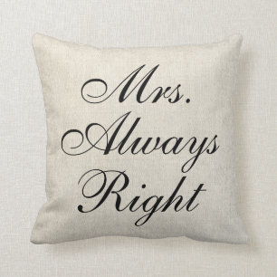 Almohada de la boda de la lona de lino de señora