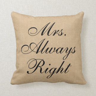 Almohada de la boda de la lona de lino de señora