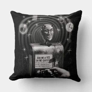 Almohada de la caja de preguntas del diablo vintag
