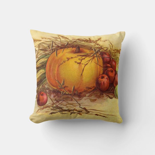 Almohada de la calabaza de la acción de gracias y (Anverso)