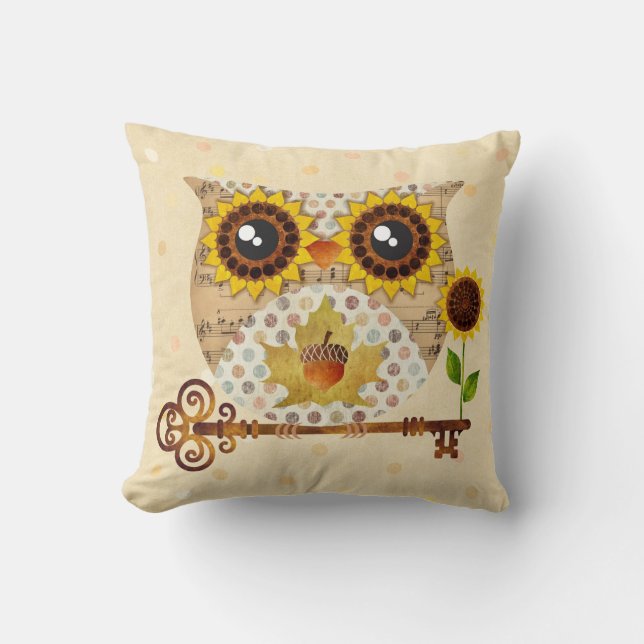 Almohada de la canción de otoño del búho (Anverso)