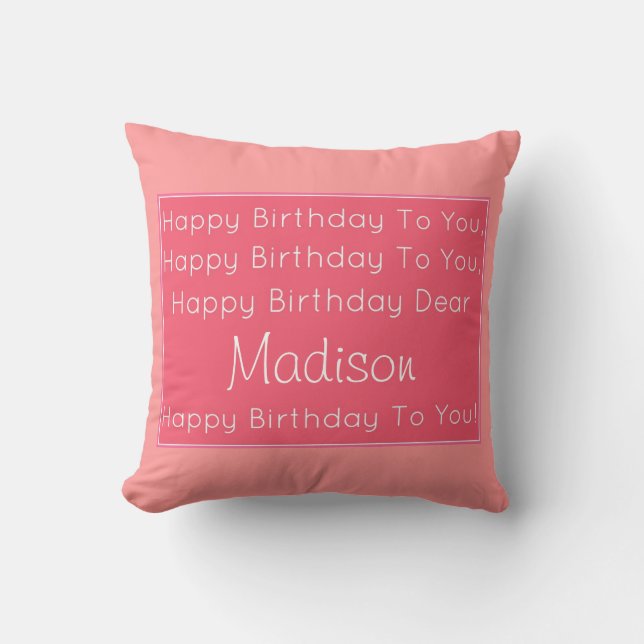 Almohada de la canción del feliz cumpleaños (Anverso)