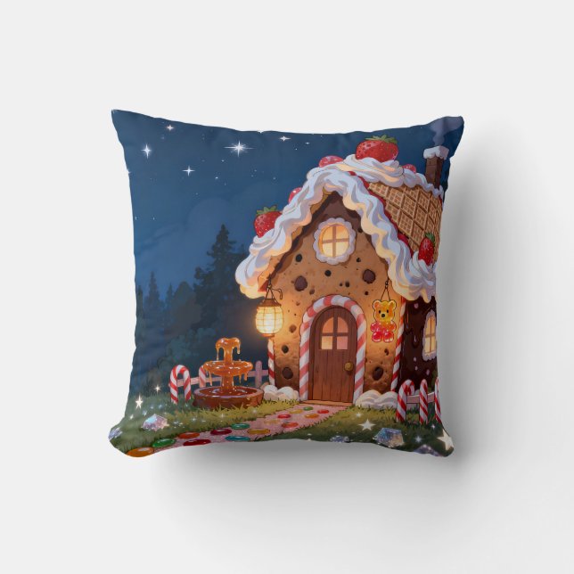 Almohada de la Casa de Jengibre Nocturna (Anverso)
