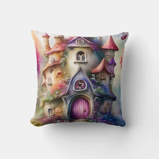 Almohada de la casa del hongo de fantasía (Anverso)