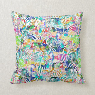 Almohada de la cebra del arco iris