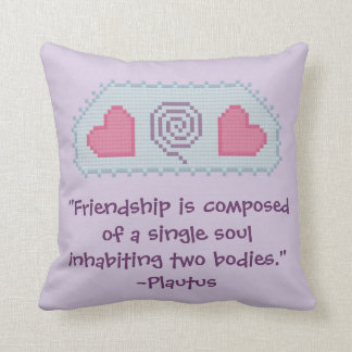 Almohada de la cita de la amistad del Plautus