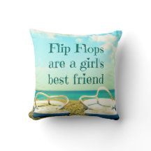 Almohada de la cita de los flips-flopes
