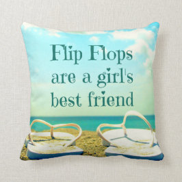 Almohada de la cita de los flips-flopes