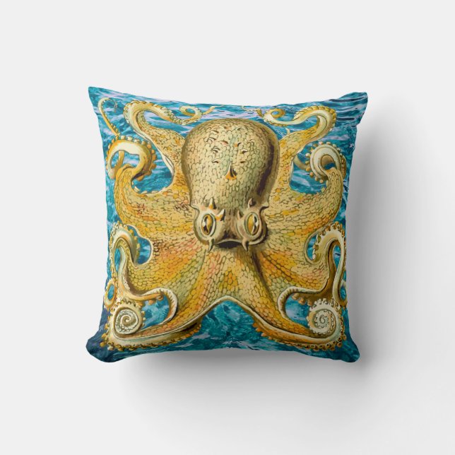 Almohada de la decoración de las olas oceánicas (Anverso)