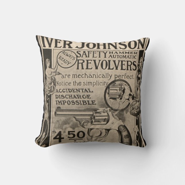 Almohada de la decoración del hogar del revólver (Anverso)