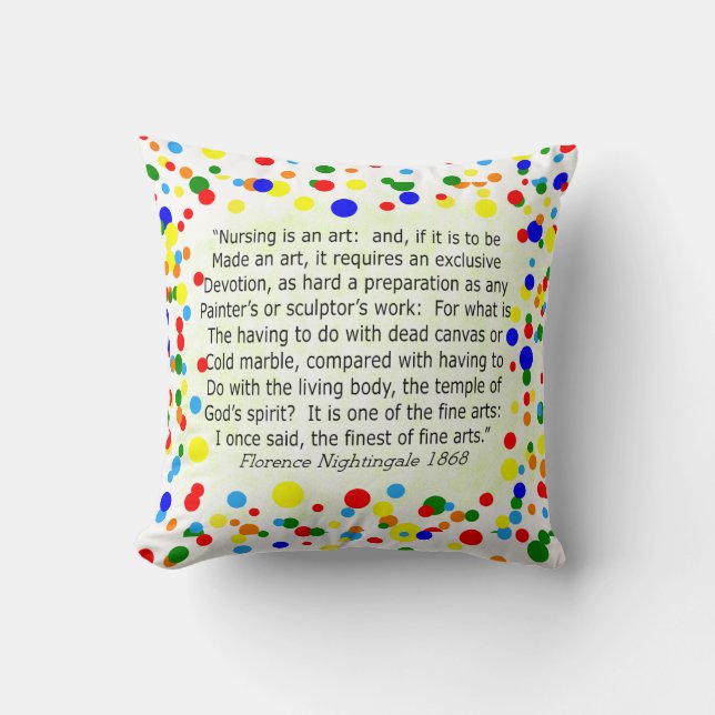 Almohada de la enfermera con la cita II de (Anverso)
