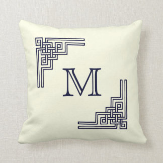 Almohada de la esquina del monograma de la