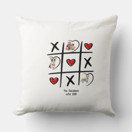 Almohada de la familia Tic-Tac-Toe con fotos