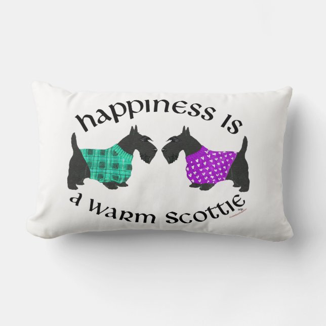 Almohada de la Felicidad del Terrier Escocés (Anverso)