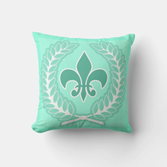 Almohada de la flor de lis de la menta (Anverso)