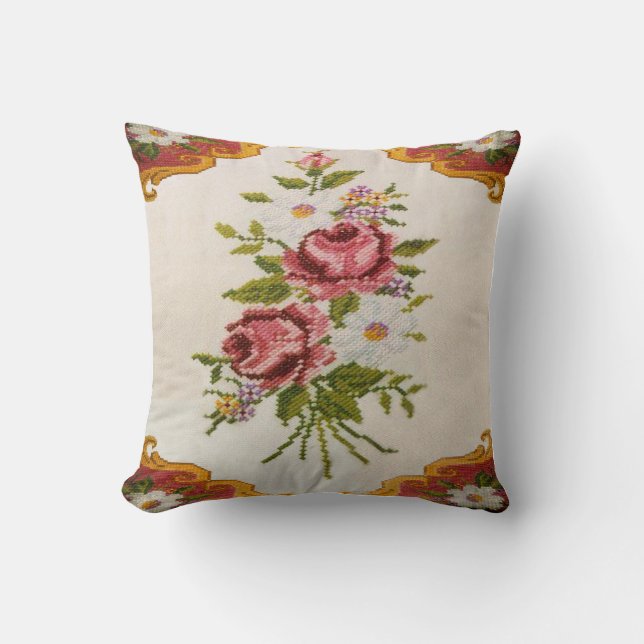 almohada de la fotografía del punto de cruz que (Anverso)