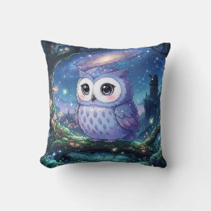 Almohada de la Galaxia del Búho Azul Estrellado