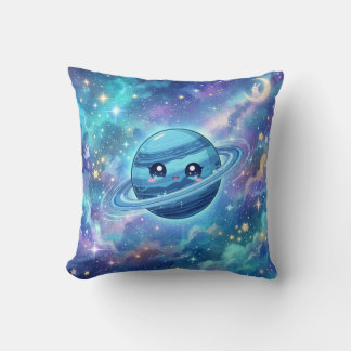 Almohada de la galaxia del planeta azul lindo