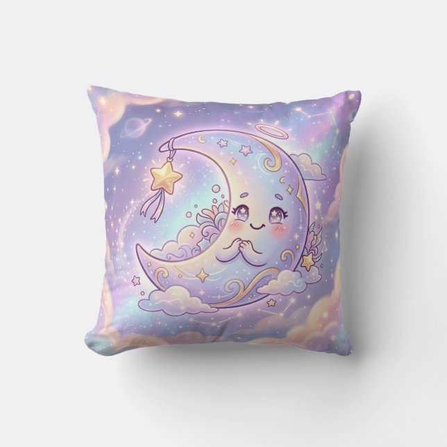Almohada de la galaxia Luna Pastel (Anverso)