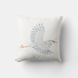 Almohada de la garza azul del mundo