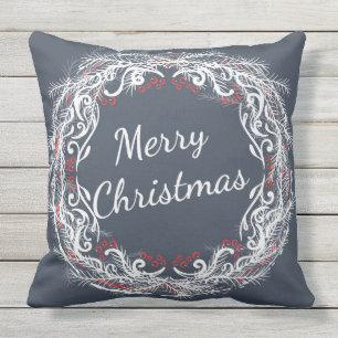 Almohada de la guirnalda de las Felices Navidad