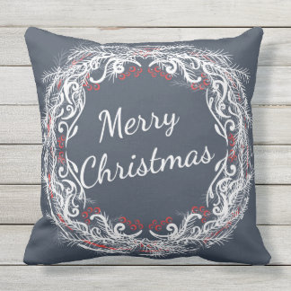 Almohada de la guirnalda de las Felices Navidad