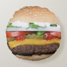 Almohada de la hamburguesa - almohada redonda