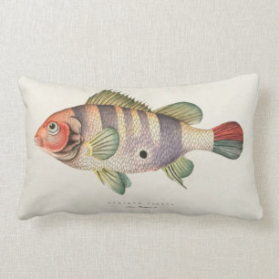 Almohada de la imagen de los pescados del vintage