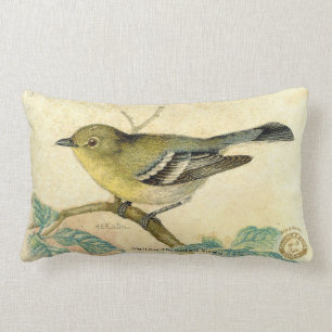 Almohada de la imagen del pájaro del vintage